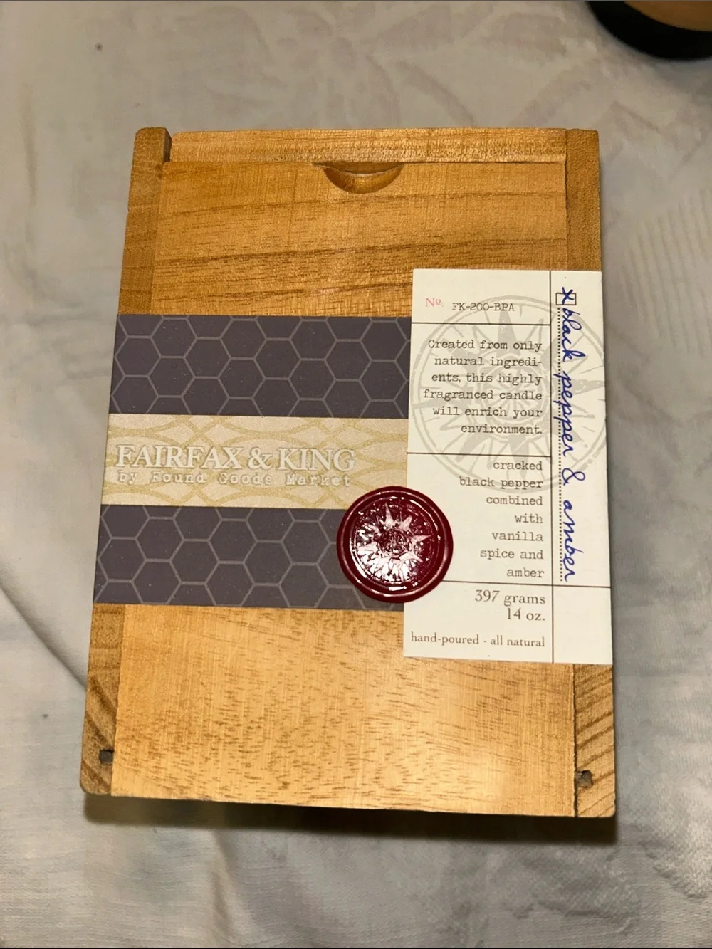 Crate&Barrel Cream Candle in Brown Kraft Sleeve.